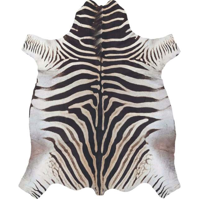 Rackhams Large Faux Hides Animal Print Zebra Rug - 155X190 cm - image 1