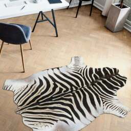 Rackhams Large Faux Hides Animal Print Zebra Rug - 155X190 cm - thumbnail 2
