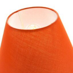Rackhams Traditional 8 Inch Vivid Orange Cotton Fabric Coolie Lamp Shade - thumbnail 4