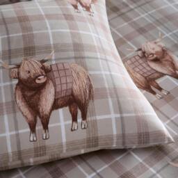 Rackhams Highland Cow Natural Duvet Cover Set - King - thumbnail 2