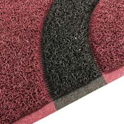 Rackhams Geo Circle Spaghetti Doormat 90x60cm - Purple with Black Circles - thumbnail 4