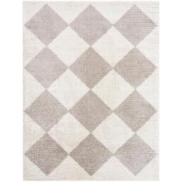 Rackhams Fossay Shag-Washable Beige Grey High Pile Diamond Rug - 200 x 275 cm - thumbnail 2