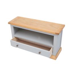 Rackhams Bomporto Light Grey 1 Drawer TV Cabinet Brass Knob - Light Grey - thumbnail 4
