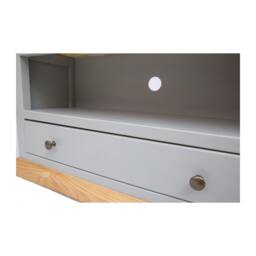 Rackhams Bomporto Light Grey 1 Drawer TV Cabinet Brass Knob - Light Grey - thumbnail 5