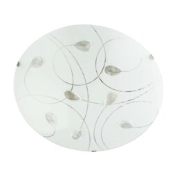 Rackhams Traditional Classic Opal White Glass Flush Ceiling Light with Crystal Drops - thumbnail 4