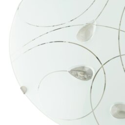 Rackhams Traditional Classic Opal White Glass Flush Ceiling Light with Crystal Drops - thumbnail 5