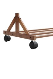 Rackhams Bamboo Clothes Rack Coat Garment Holder with Bottom Shelf Shoe Clothing Organizer - Brown - thumbnail 5