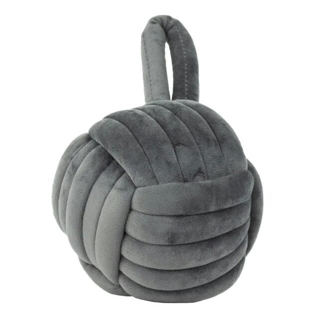 Rackhams Velvet Knotted Door Stopper - Charcoal - Charcoal - image 1