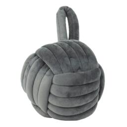 Rackhams Velvet Knotted Door Stopper - Charcoal - Charcoal