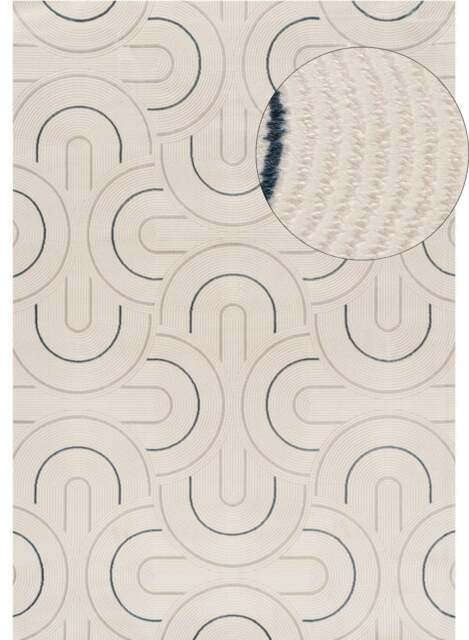 Rackhams Carmel Cream-Blue Geometric Rug - 6070 - 240X340 cm - image 1