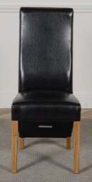 Rackhams Lola Leather Dining Chair - Black - 1 - thumbnail 1