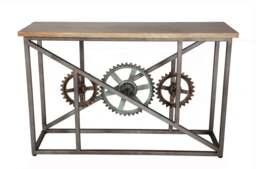 Rackhams Ells Industrial Console Table with Wheels - Wood - 1 - 120CM X 40CM X 80CM  (LXDXH) - thumbnail 2