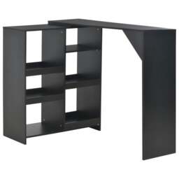Rackhams Bar Table with Moveable Shelf Black 138x39x110 cm - Black - Engineered wood