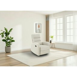 Rackhams Rena Armchair Manual Recliner (Natural Fabric) - Natural - Modern Living - Recliner - thumbnail 2