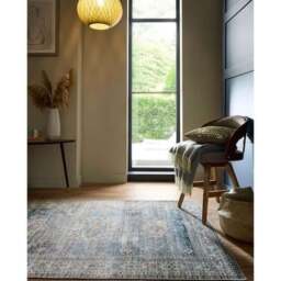 Rackhams Eco-Washable Blue Rug Vintage Design - 67X200 cm - thumbnail 6