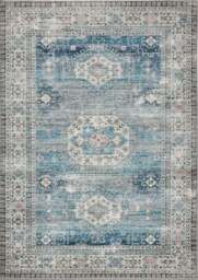 Rackhams Eco-Washable Blue Rug Vintage Design - 67X200 cm - thumbnail 2