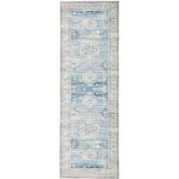 Rackhams Eco-Washable Blue Rug Vintage Design - 67X200 cm