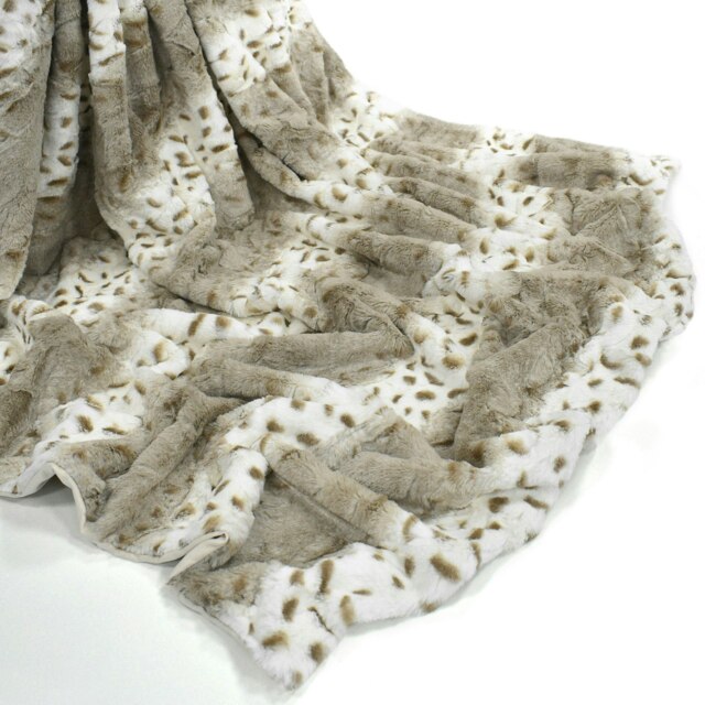 Rackhams Faux Fur Luxury Simba Throw - 130cm x 150cm - Grey