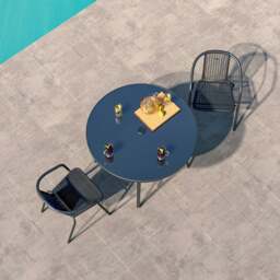 Rackhams 4 Seater Outdoor Round Table Garden Tempered Glass Table and Rattan Chairs - Dia 80 x H 72 cm - with 4 Chairs - thumbnail 4