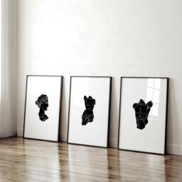 Rackhams Posters With Frames - Set of 3 Sculpture Wall art Prints - 20 x 30 in / 50 x 76 cm - Satin Photo paper 280 gsm - White Frame - thumbnail 3