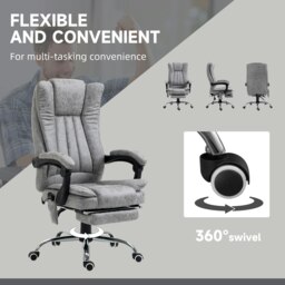 Rackhams 6-Point Vibrating Heat Massage Chair w/ Microfibre Upholstery Grey - Cream - thumbnail 5