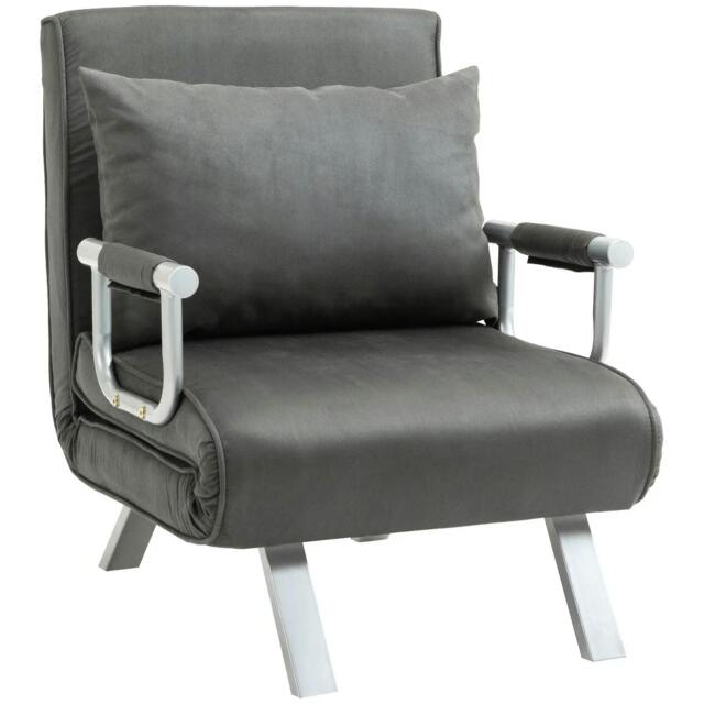 Rackhams 4-in-1 Faux Suede Chair Bed - Grey - image 1