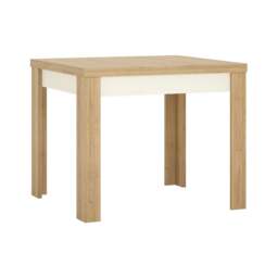 Rackhams Lyon Small extending dining table 90/180cm in Riviera Oak/White High Gloss - Brown - No - White