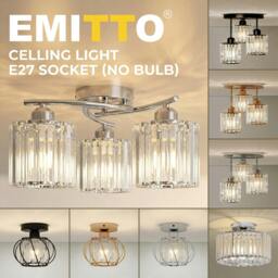 Rackhams Crystal Ceiling Light Semi Flush Mount Chandelier Modern Hallway Lamp -  LumoLux Halo - Chrome - thumbnail 2