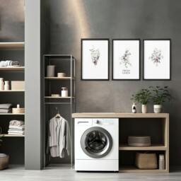Rackhams Decorative Laundry Room Accessories - Set of 3 wall art prints - 16 x 22 inches / 40.65 cm x 56 cm - Polyester Canvas 260 gsm - Canvas wrapped - thumbnail 2
