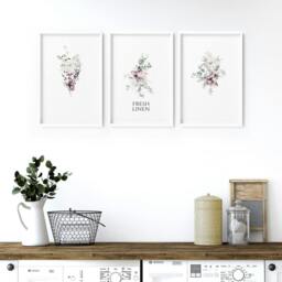 Rackhams Decorative Laundry Room Accessories - Set of 3 wall art prints - 16 x 22 inches / 40.65 cm x 56 cm - Polyester Canvas 260 gsm - Canvas wrapped - thumbnail 4