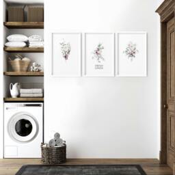 Rackhams Decorative Laundry Room Accessories - Set of 3 wall art prints - 16 x 22 inches / 40.65 cm x 56 cm - Polyester Canvas 260 gsm - Canvas wrapped - thumbnail 3