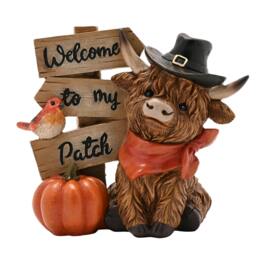 Rackhams Welcome to my Patch Highland Cow Ornament - thumbnail 2