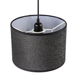 Rackhams Modern and Designer Mini Diamond Black Glitter Fabric Lamp Shade - thumbnail 3