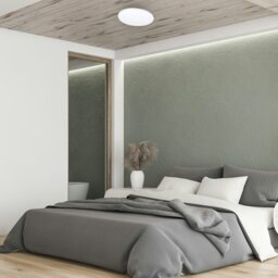 Rackhams Ceiling Lamp Siena 25W LED 350 mm Stylish White And Chrome Circular Design Dimmable Including Remote Control - thumbnail 6