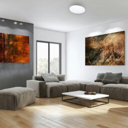 Rackhams Ceiling Lamp Siena 25W LED 350 mm Stylish White And Chrome Circular Design Dimmable Including Remote Control