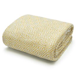Rackhams Luxury Jacquard Diamond Cotton Tassel Throw - 228cm x 254cm - Grey - thumbnail 2
