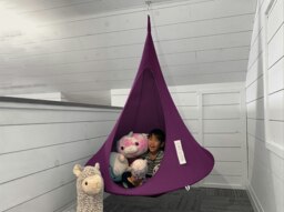 Rackhams Bebo Hanging Chair - Mulberry - thumbnail 3