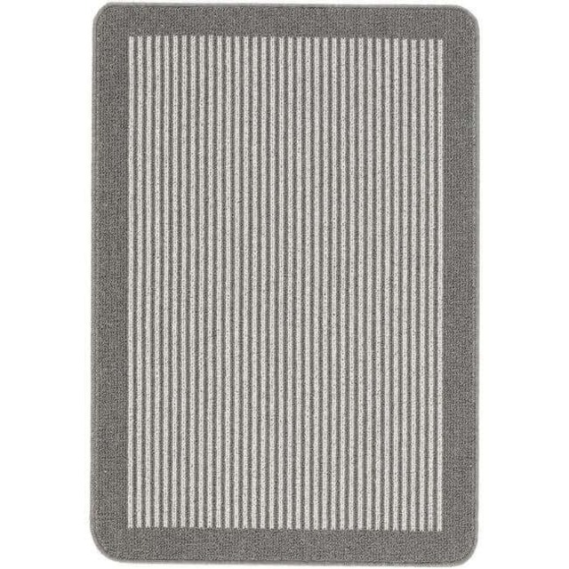 Rackhams Washable Striped Grey Mat and Runner - 67X100 cm - image 1