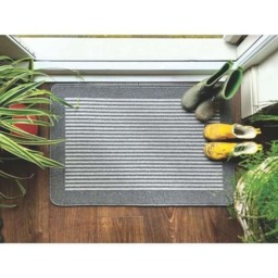 Rackhams Washable Striped Grey Mat and Runner - 67X100 cm - thumbnail 6