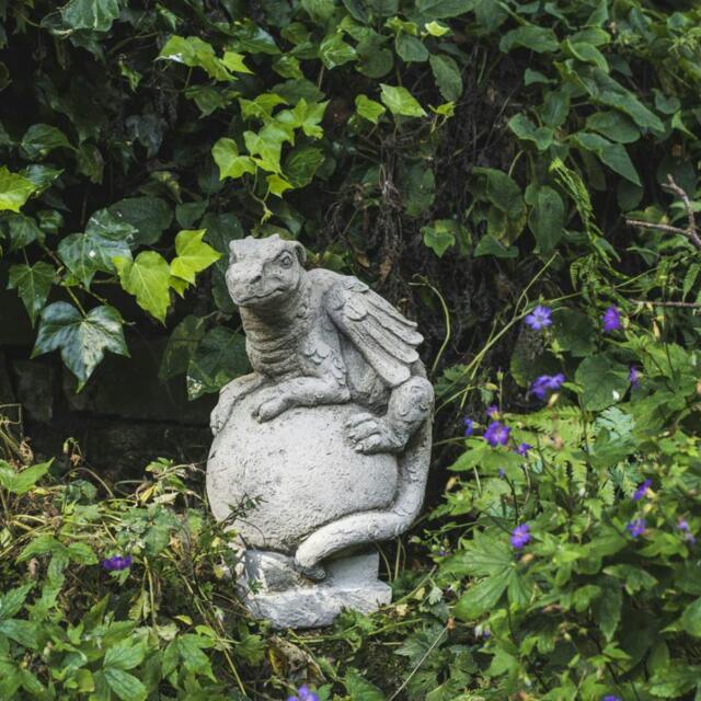 Rackhams Solid Stone Cast 'Dragon on Ball' Garden Ornament - image 1