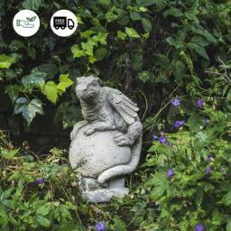Rackhams Solid Stone Cast 'Dragon on Ball' Garden Ornament - thumbnail 2