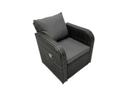Rackhams Rattan Garden Furniture Dining Set 8 seater Patio Height Adjustable Rising Lifting Table Sofa Set with 4 Footstools Dark Grey Mixed - thumbnail 5