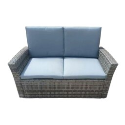 Rackhams 4 Piece Rattan Garden Furniture Set, Patio Wicker Dining Table Sets with Tempered Glass Top Table - Gray - 1 - Rattan - thumbnail 5
