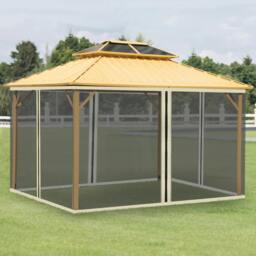 Rackhams 302 x 207cm Universal Replacement Gazebo Mesh Netting Screen Walls - 13x10ft - Beige