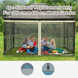 Rackhams 302 x 207cm Universal Replacement Gazebo Mesh Netting Screen Walls - 13x10ft - Beige - thumbnail 5