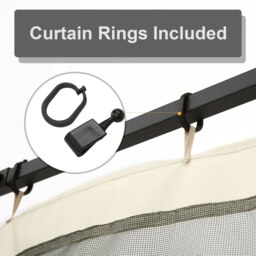 Rackhams 302 x 207cm Universal Replacement Gazebo Mesh Netting Screen Walls - 13x10ft - Beige - thumbnail 4