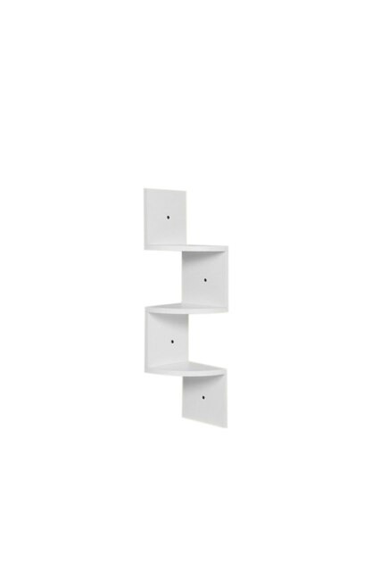 Rackhams 3 Tier Audrienne Corner Bookcase - White - image 1