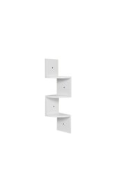 Rackhams 3 Tier Audrienne Corner Bookcase - White - thumbnail 1