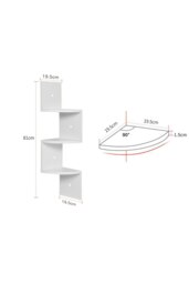 Rackhams 3 Tier Audrienne Corner Bookcase - White - thumbnail 6