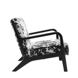 Rackhams Leopard Print Velvet Upholstered Armchair - Black - thumbnail 4